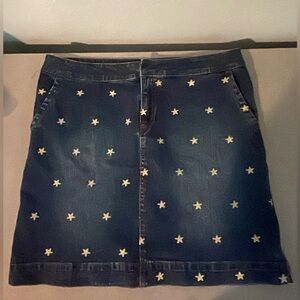 Lilly Pulitzer novelty print starfish boho coastal denim skirt size 8